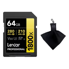 Lexar Tarjeta De Memoria 1800x Uhs-ii 270mb/s U3, V60 64gb