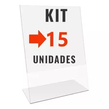 Display 30x21cm Acrilico A4 - Kit Com 15 Unidades