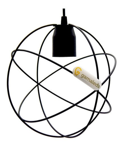 Lampara Colgante Jaula Esfera Atomo Ø30cm E27 Negro C