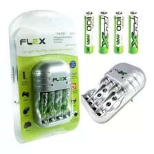 Carregador Pilhas+4 Pilhas Aaa Carre Aa+aaa+9v Flex Fxc03aaa