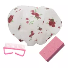 Kit De Baño Cofia Cepillo Para Uñas Y Piedra Pome