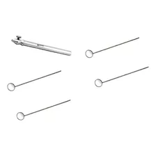 Espelho Laringeo Aco Inox Kit 4 E 1 Cabo Regulavel 14,5 A