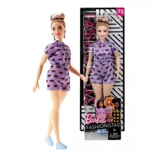 Boneca Barbie Rara Fashionistas 75 Kiss Curvy Mattel