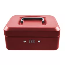 Caja Chica Seguridad Metal Con Combinación Gris Ante Color Rojo