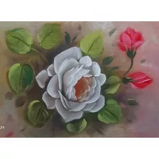 Pintura Em Chapa De Madeira Rosas
