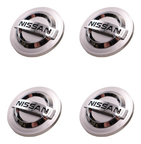 Centro Rin Nissan Tapon Tapa Kit Juego 4 Piezas Emblematico Foto 6
