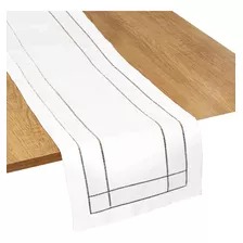 Caminho De Mesa Branco Ajour Poli-bambu 40x170cm Rafimex