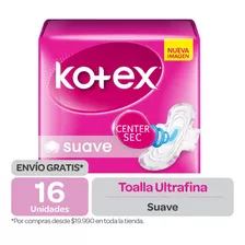 Toalla Femenina Kotex Ultrafina Suave C/a - 16 Uds.