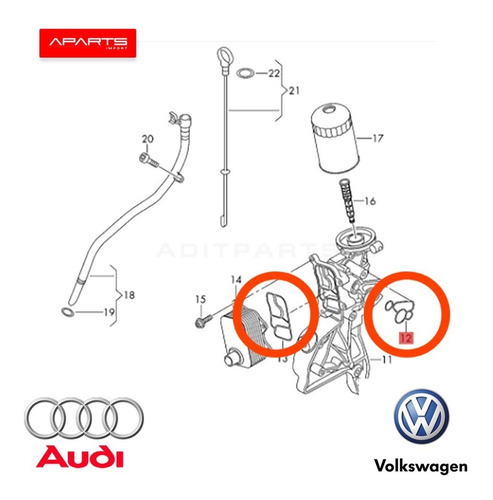 Sello Enfriador Aceite Vw Beetle Golf Gti Jetta Passat Tigua Foto 3