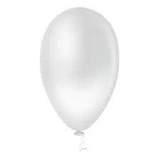 50 Unid - Bexiga Balões Pêra Metalizado Nº 7 Branco Pérola