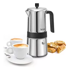 Brim 6 Tazas Moka Maker, Mango Negro Color Agarradera Negra