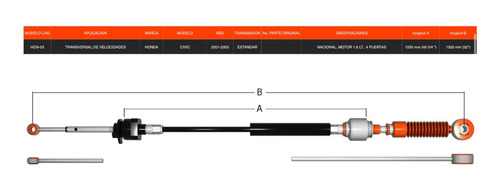 Chicote Para Honda Civic Del 2001- 2005 Transmisin Estandar Foto 4