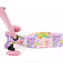 Monopatín De Pie Rainbow Wind Con Protecciones Rosa Bebe