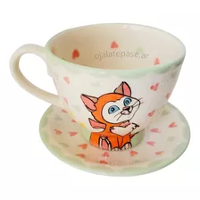 Taza De Cerámica Gato Alicia En El Pais De Las Maravillas