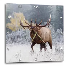 3d Rose Rocky Mountain Bull Elk Wall Clock, 15 X 15 