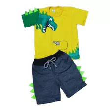 Roupa De Menino Infantil Conjunto Dinossauro Tamanho 1 Ao 8