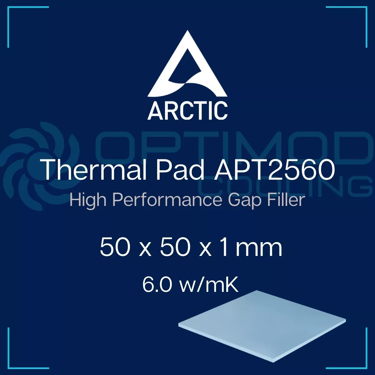 Pad Térmico Arctic Apt2560 50x50mm X1.0mm Alta Performance
