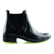 Bota Galocha Feminina Coturno Impermeável Preto Verde