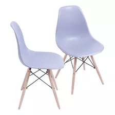 Silla De Comedor Boxbit Dkr Eames Base Madera, Estructura Color Gris, 2 Unidades