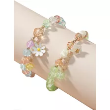 Pulsera Brazalete Detalles Piedras De Imitación Y Flor Pnl