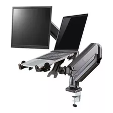 Soporte Escritorio Doble Brazo Monitor Led + Porta Notebook