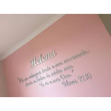 Painel Mdf Pintado Rosa Pink Frase Salmos 22 Com Nome