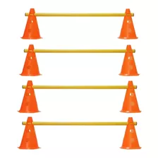 Kit Agilidade 8 Cones 24 Cm E 4 Barreira 80cm