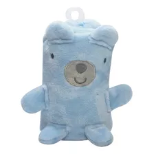 Cobertor Bebe Amigo Manta Infantil Camesa 75x100 Azul Urso