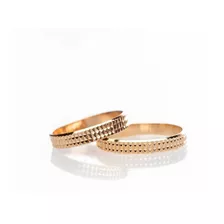 Par Anillos Casamiento Facetadas Oro Rose 18kt 4gr/4mm P