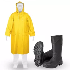 Paquete De Gabardina Impermeable Con Botas Jardineras