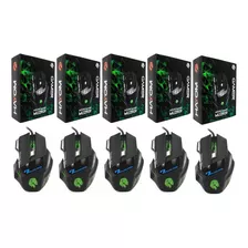 Kit 05 Mouse Gamer Usb Dpi Mutável 7 Botões Pc Note Atacado