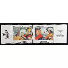 Venezuela Arte, Tira Sc 1451a América 1991 Mint L15450