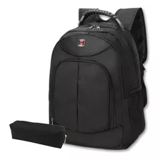 Kit Mochila Escolar Notebook Masculina E Estojo 1 Zíper