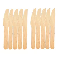 Talheres De Madeira 14 Cm Biodegradável Facas 100 Uni