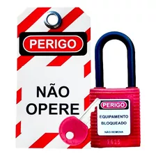 Cadeado Segurança Bloqueio Maquinas Nr10 Tagout + Etiqueta