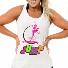 Regata Feminina Branca Academia Fitness Jump Ref 230