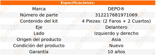 Paquete De 2 Faros Y 2 Cuartos Crown Victoria 1998/2011 Depo Foto 5