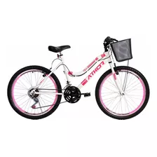 Bicicleta Aro 24 Feminina Athor Musa 18v Aro Aero C/cesta