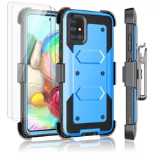 Funda Azul Para Galaxy A71 5g Con 2 Protectores De Pantalla