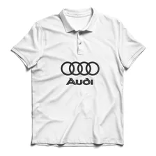 Remera Polo Chomba Moda Masculina Bordada Logo Audi Grande