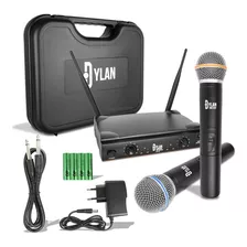 Microfone Sem Fio Dylan Dw-602 C/ Maleta Duplo Wireless Pro