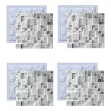 Molde 3d Para Gesso 4 Peças Modelo Mosaico 29,5 X 29,5cm 