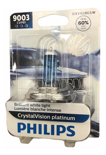 ( 1 ) Foco Philips Crystal Vision Platinum 9003 H4 67/60.5w Foto 5