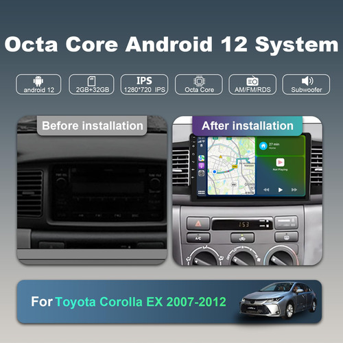 Radio De Coche Android Estreo Para Toyota Corolla Ex E120 E Foto 2