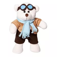 Urso Pelúcia Aviador - Piloto - Baloeiro G - 44 Cm