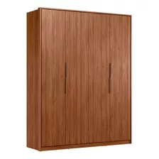 Guarda-roupa Casal Attore 4 Portas 3 Gavetas Nogueira Touch Cor Marrom