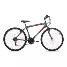 Bicicleta Aro 26 Mormaii Storm 18v Q20 Grafite/azul/vermelho Cor Cinza Tamanho Do Quadro 20