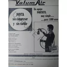 Antiguo Folleto Volum Air Compresor Pintura Portátil Años 60