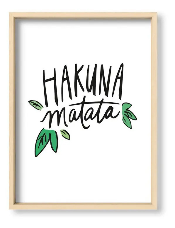 Cuadros Nordicos 30x40 Box Natural Kakuna Matata Fauna Madera Natural