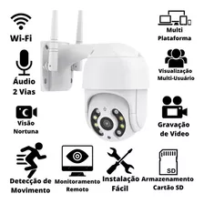 Câmera Segurança Ip Wifi Auto Tracking Audio Infravermelho Cor Branco